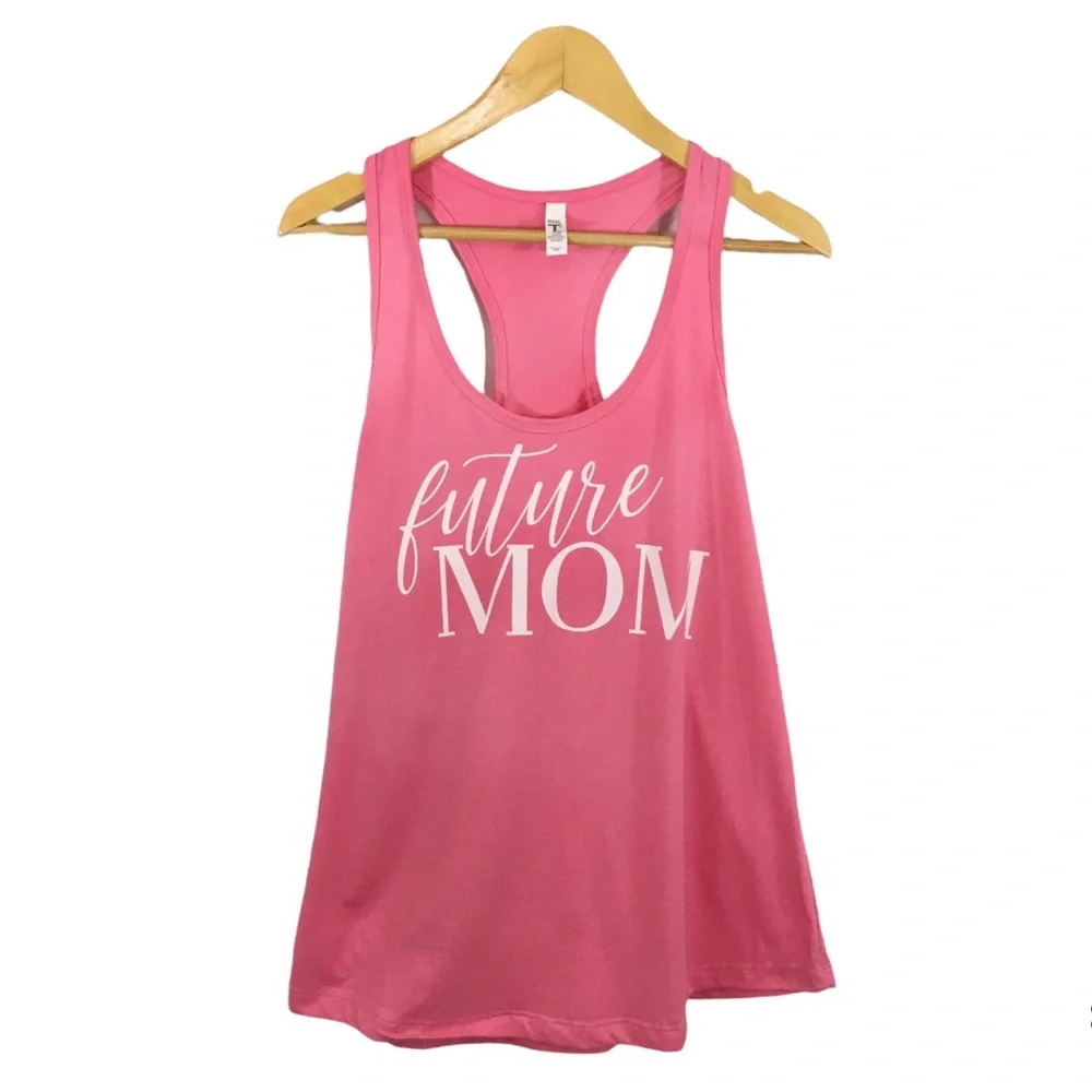 Next Level Apparel Pink Maternity Graphic Tank Top Size XXL - Picture 1 of 7